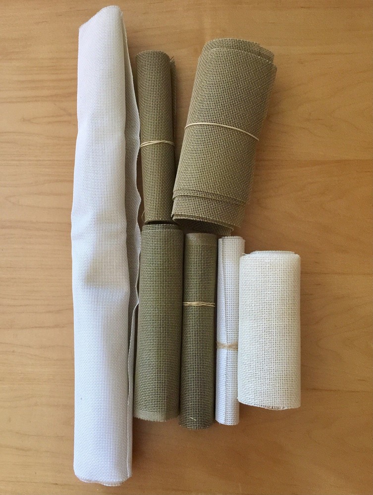 Blank Needlepoint Canvas Lot - Eleven Pieces in Various Sizes