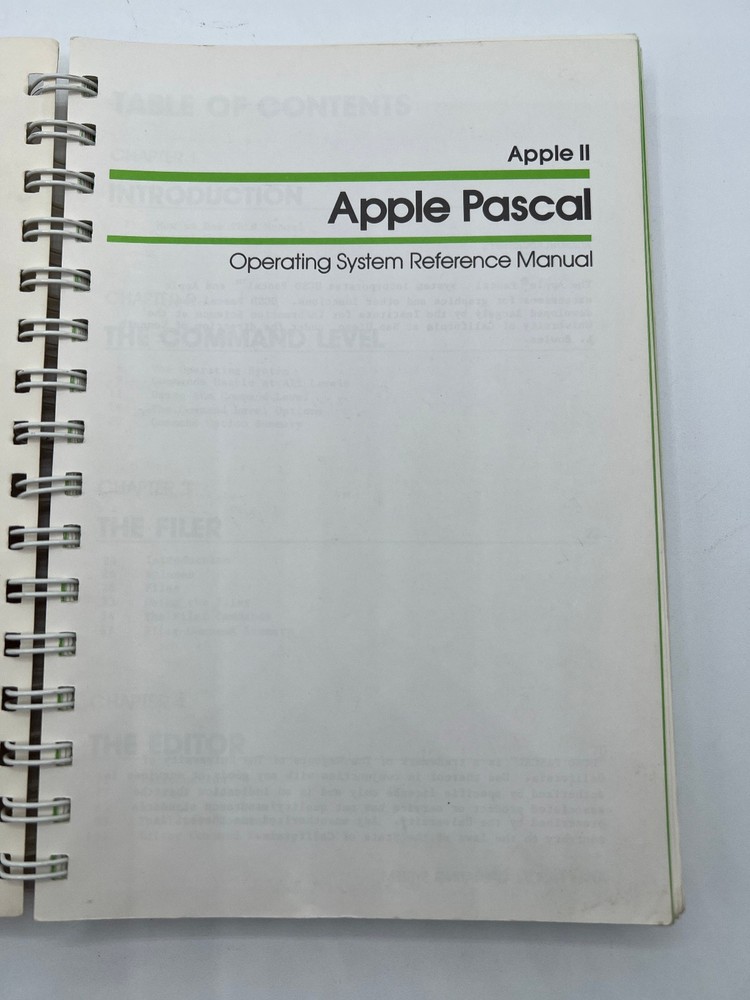 Apple II Pascal Operating System Reference Manual - 1980 Spiral Binding