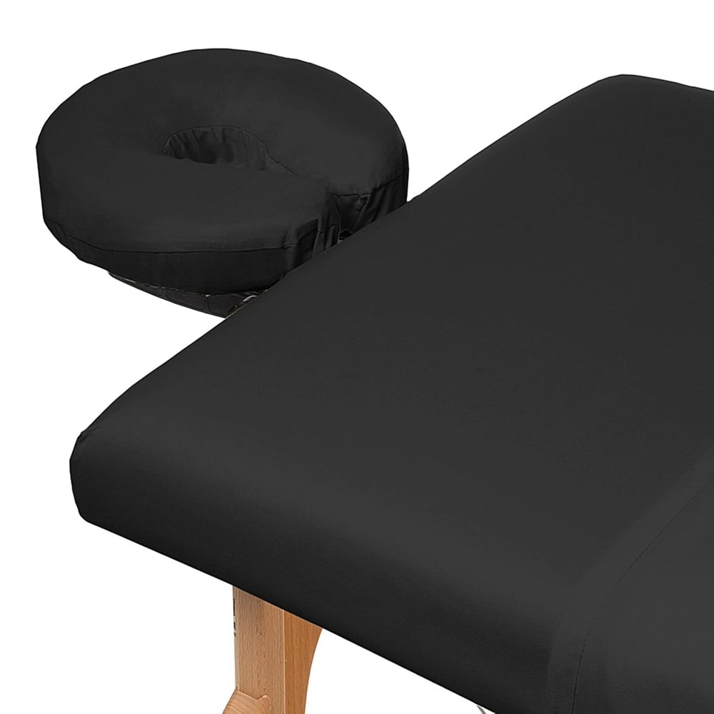 Black Microfiber Massage Table Sheet Set - Breathable & Durable Design