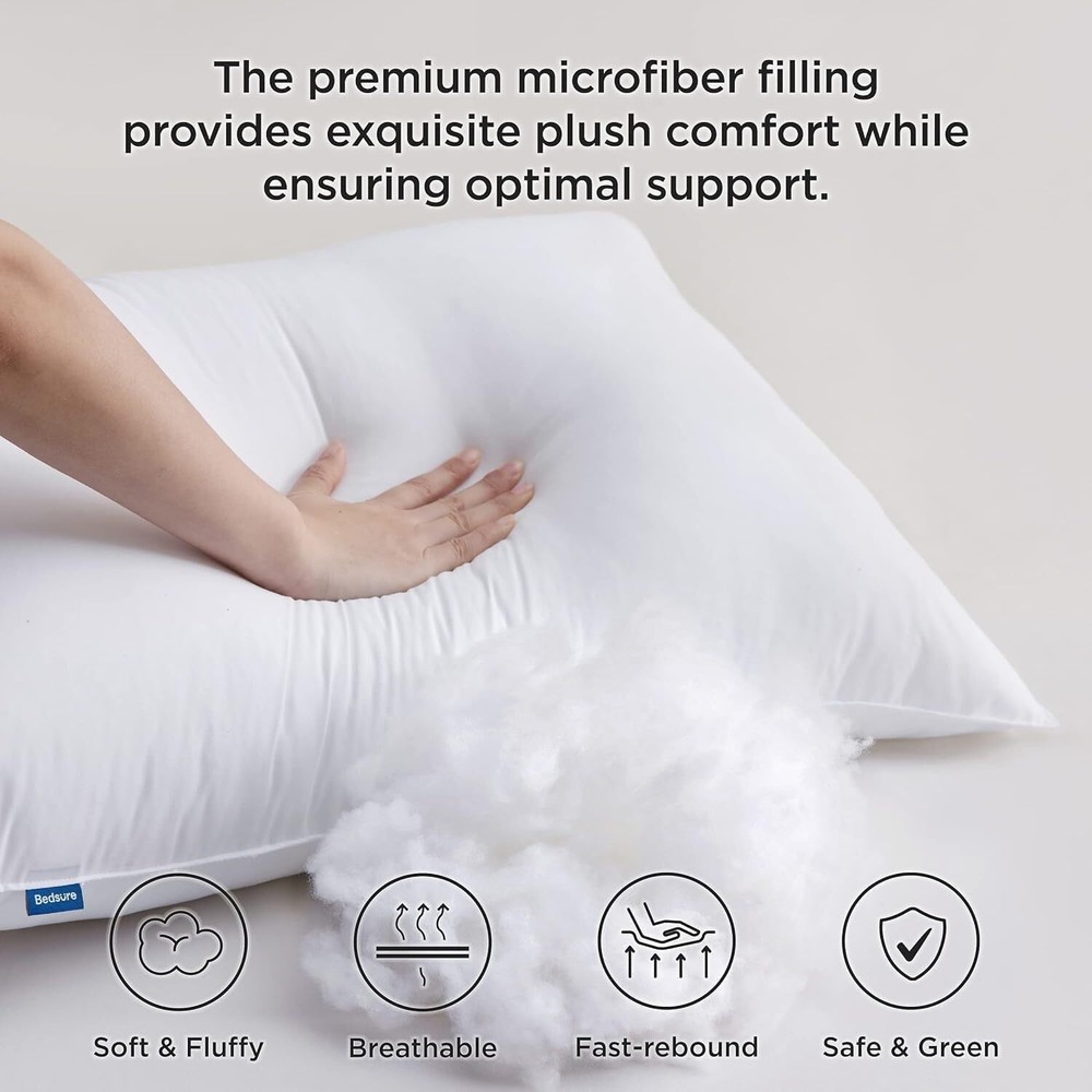 Pillow Queen 2 Piece Set - Fluffy Soft Sleeping Pillow 2 Piece Set