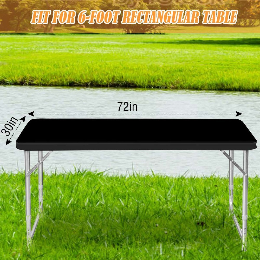 Picnic Table Cloth,Elastic Fitted Tablecloths for 6ft(30*72inch) Rectangle Table