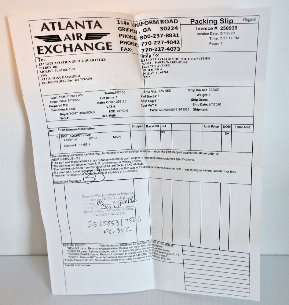 2506 Socket Light - New Surplus