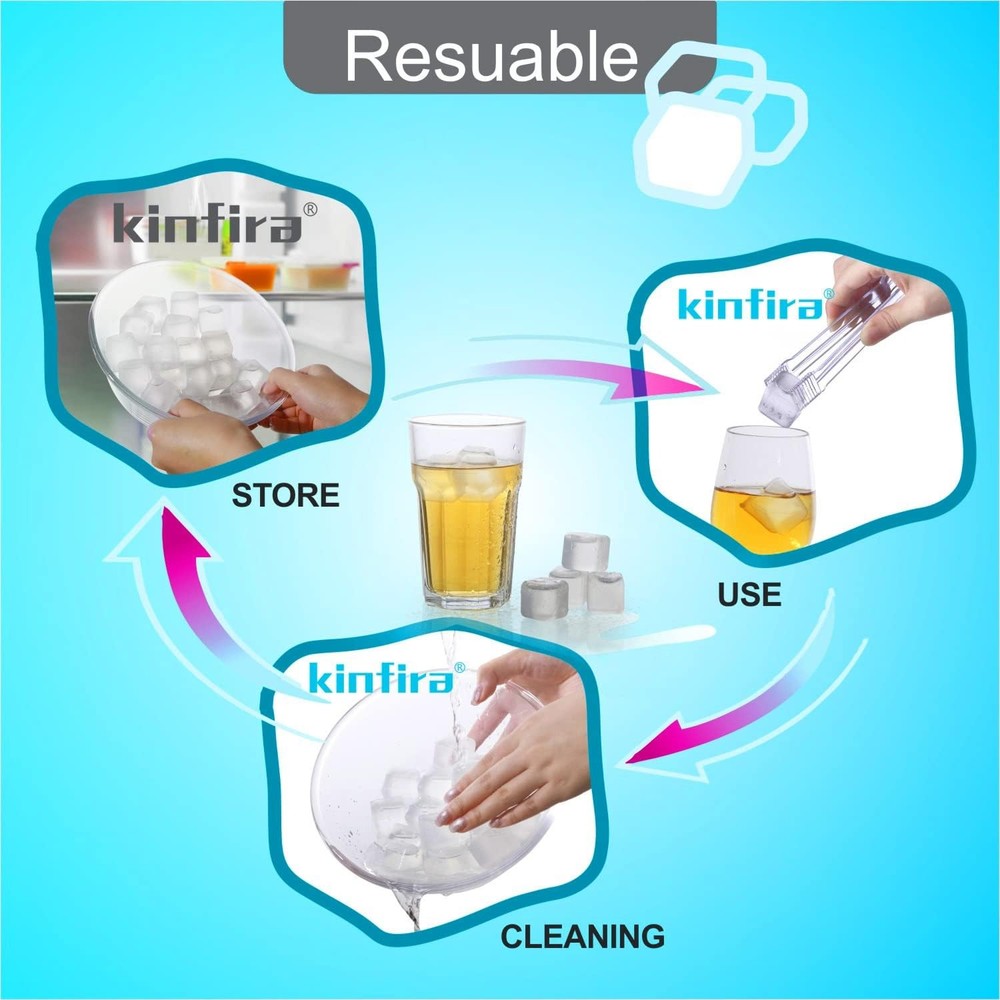 30 PCS Reusable Ice Cubes Drinks Refreezable Plastic Ice Cubes to Cool Drinks