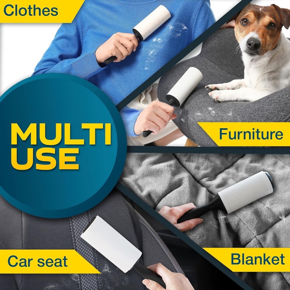 Multi-Surface Lint Roller Set - 5 Rollers with 450 Sheets for Home & Travel
