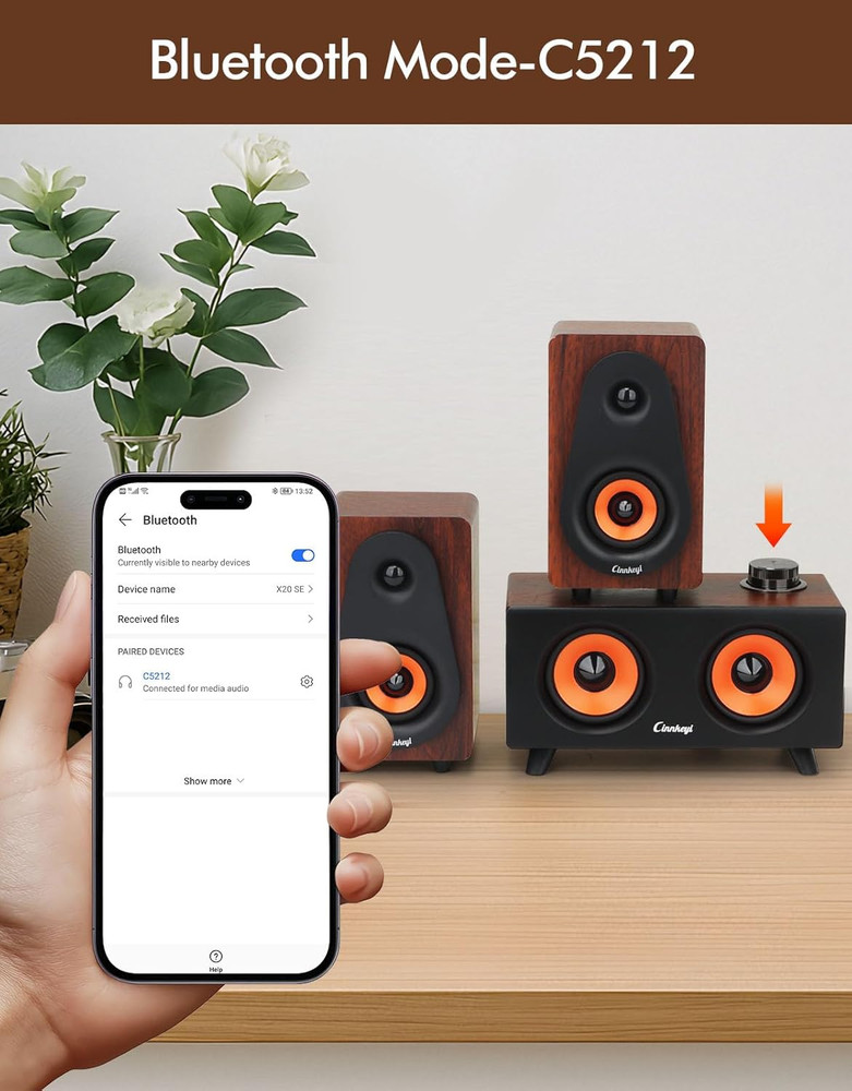 【2026 Update】 USB 2.1 Computer Speakers with Subwoofer, 3.5Mm/Usb Input Pc Speak