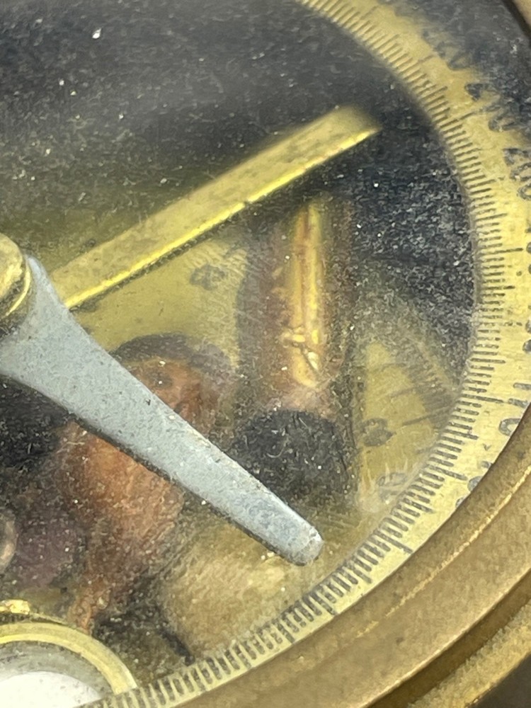 Solid brass nautical calculator (BROKEN). Wooden case