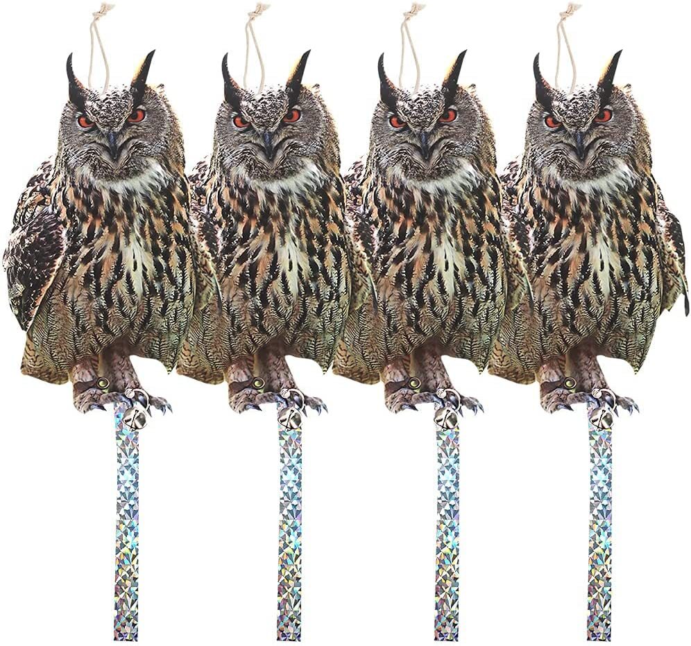 4Pcs Bird Scare Reflective Hanging Decoration, Effective Bird Control Device