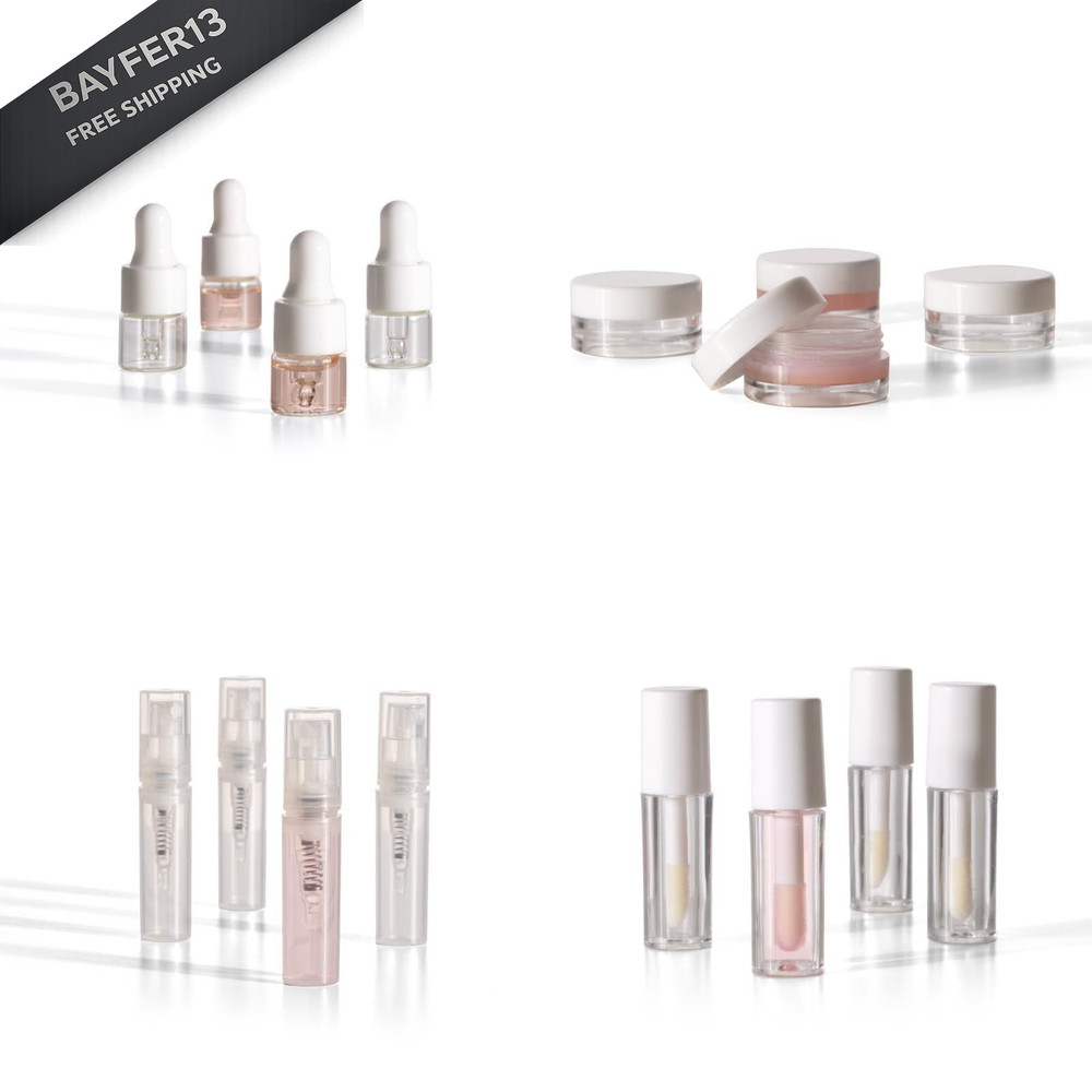 Vessara Mini Makeup Containers, Depotting Empty White