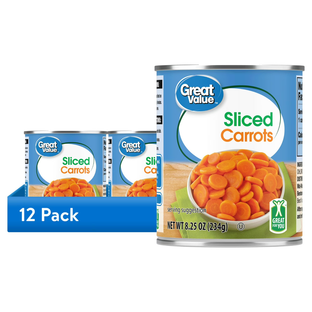(12 pack) Great Value Sliced Carrots, 8.25 oz Can