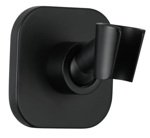 All Metal Handheld Shower Head Holder, Adjustable Wall Square Matte Black