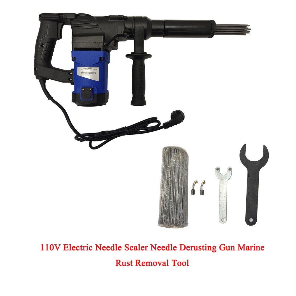 110V Electric Needle Scaler Needle Derusting Gun Marine Rust Removal Tool