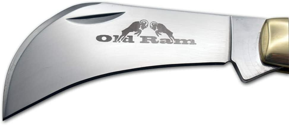 Old Ram Hawkbill Pruner Knife Tradition blade Folding Knife Design Handle