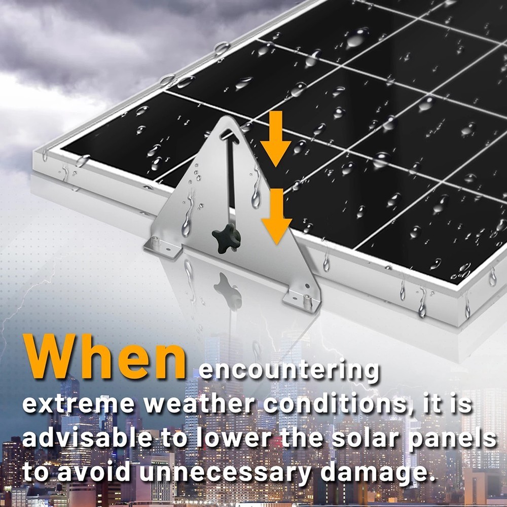 Adjustable Tilting Solar Panel Mount Brackets with Improved Wind Resistance