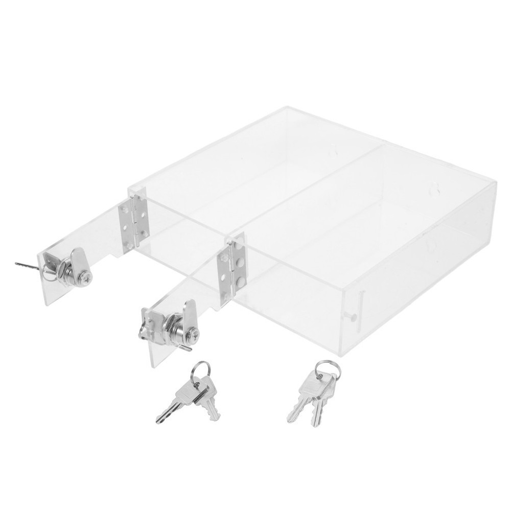 Transparent Desktop Organizer Box Storage Cabinet with Door Lockable Container