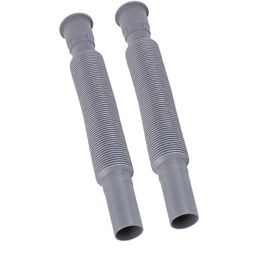 Flexible Drain Hose 2 PCS 80-90cm Extendable Plastic Pipe for Standard Sink Use