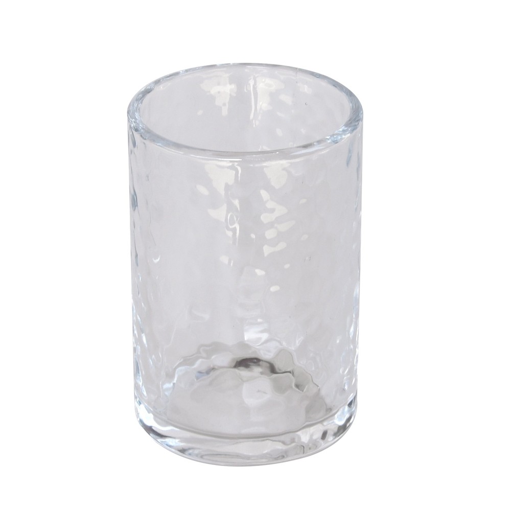 Hammered Glass Toothbrush Holder Clear