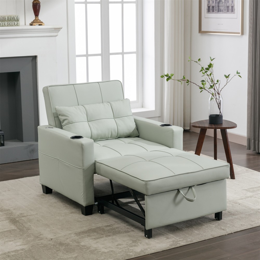 Convertible Sleeper Sofa Bed 3-in-1 Multi-Function Folding Sofa Bed w/ USB Ports