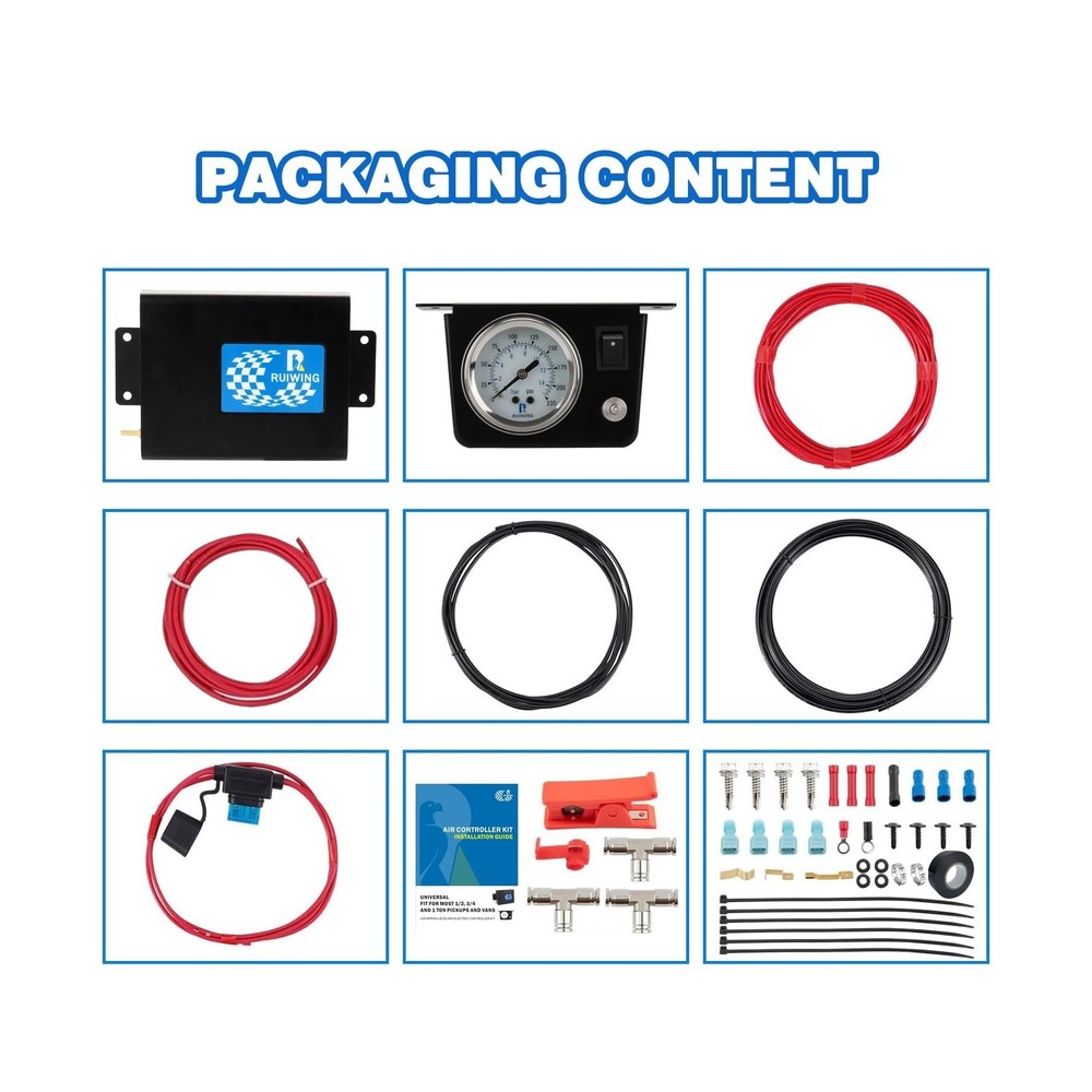 Air Bag Compressor Kit, On Board Air Compressor System with Air Ride Compress...