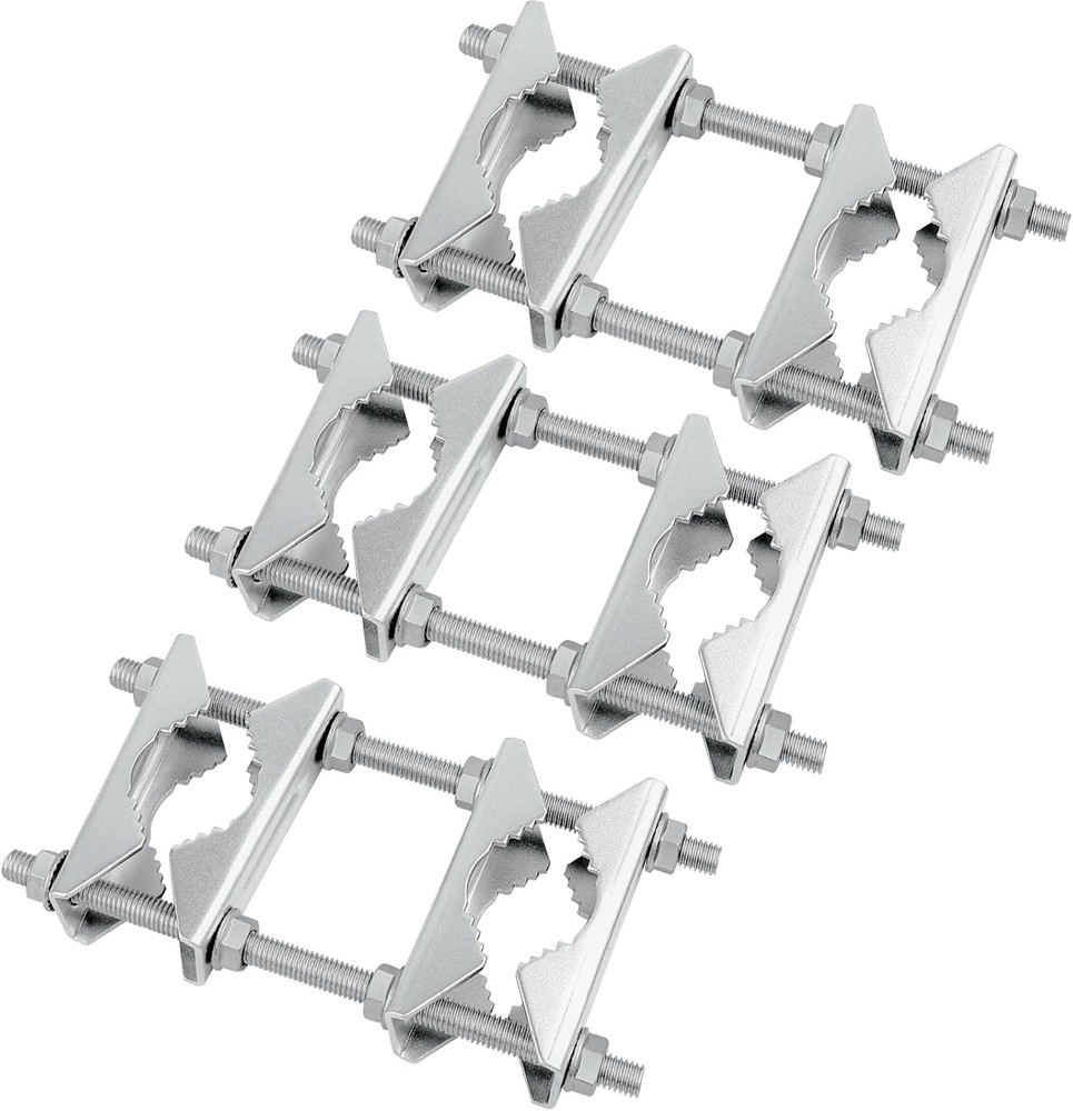 Double Antenna Mast Clamp - Heavy Duty Galvanized Iron Mount for Secure Pole-To-