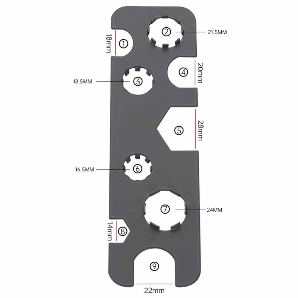 Basin Wrench Tap Spanner Multi-function Compact Size 9-in-1 Design Carbon Steel