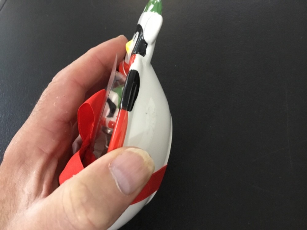 Ceramic Snowman Shaped Dish with Matching Small Spreader