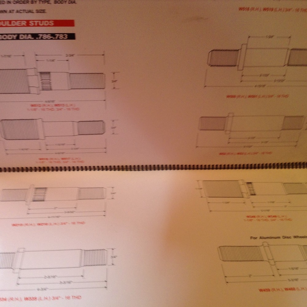Leland wheel parts dimensional listing