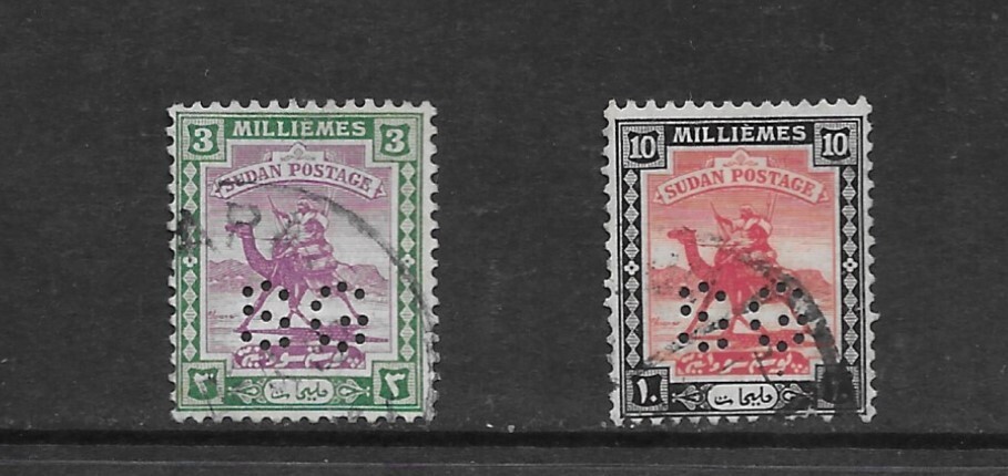 M4934 SUDAN POSTAGE PERFIN STAMPS
