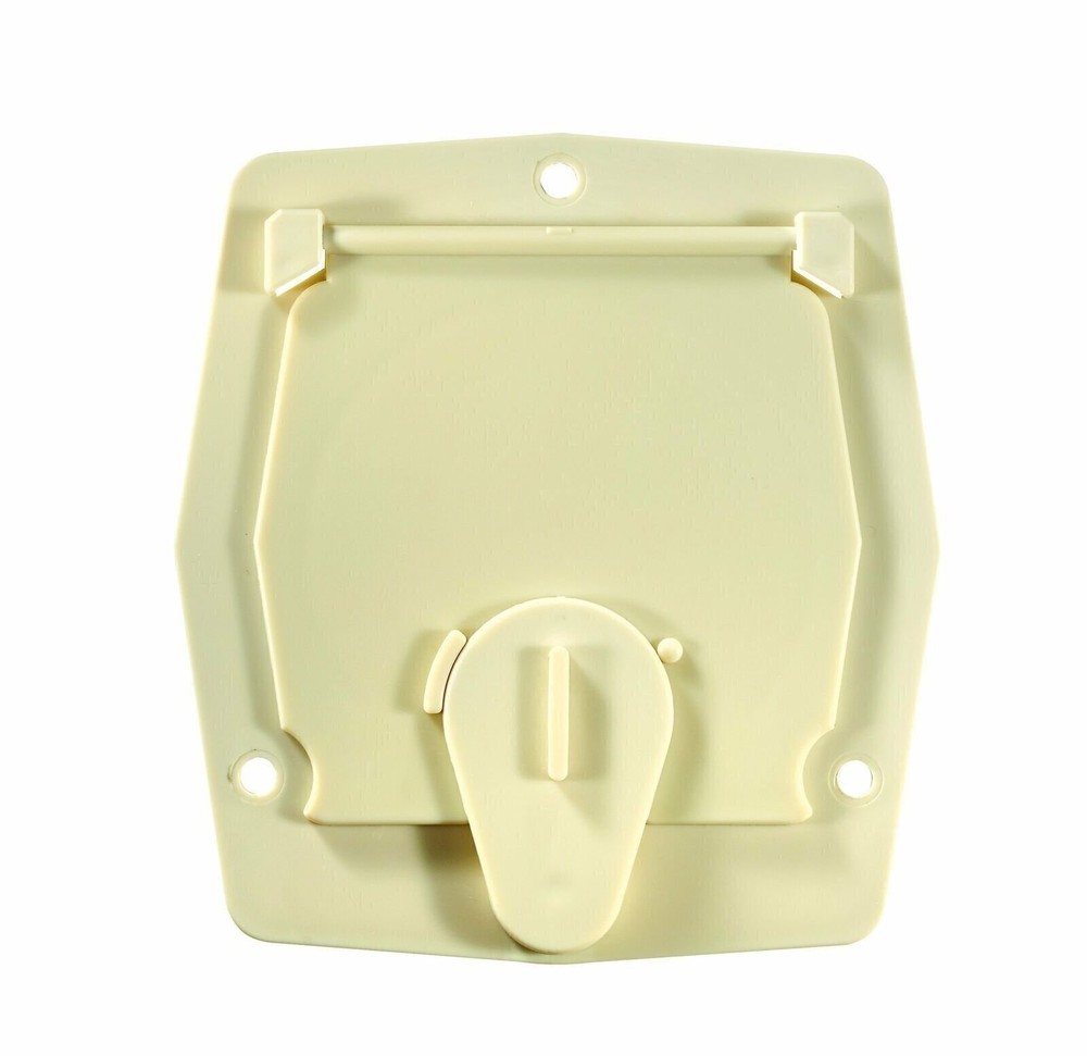 RV Designer Colonial White Collection B142 Basic Cable Hatch Flat Sided