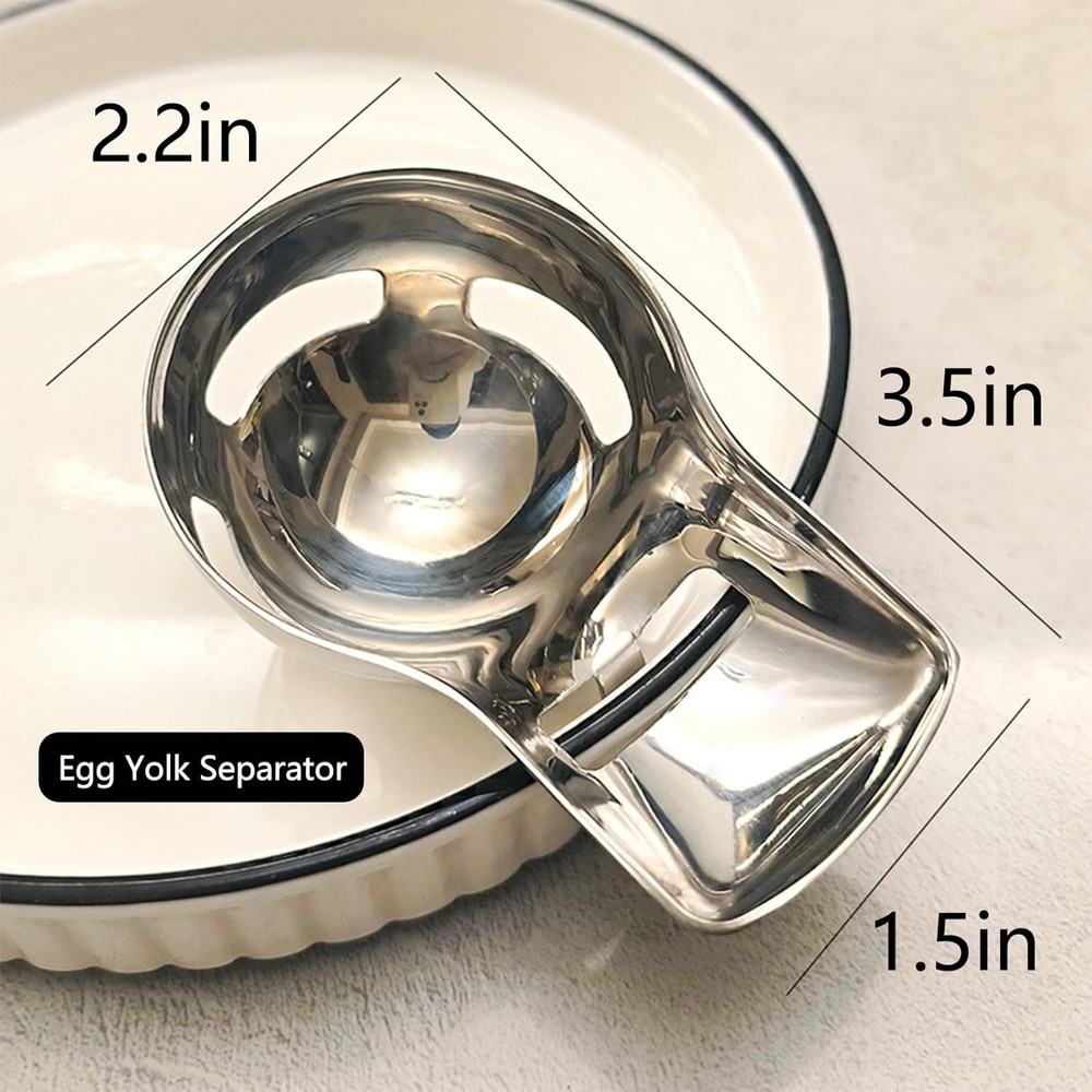 Egg Yolk Separator, Cracker Tool for Raw Eggs, Food Grade Stainless...
