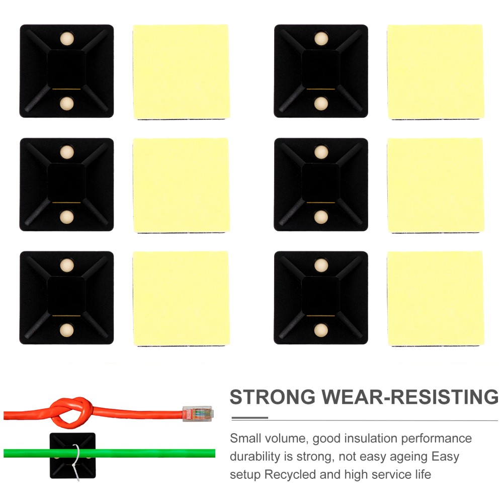 100 Pcs Cable Clips Multipurpose Tie Self-adhesive Buckle Fixator Wire
