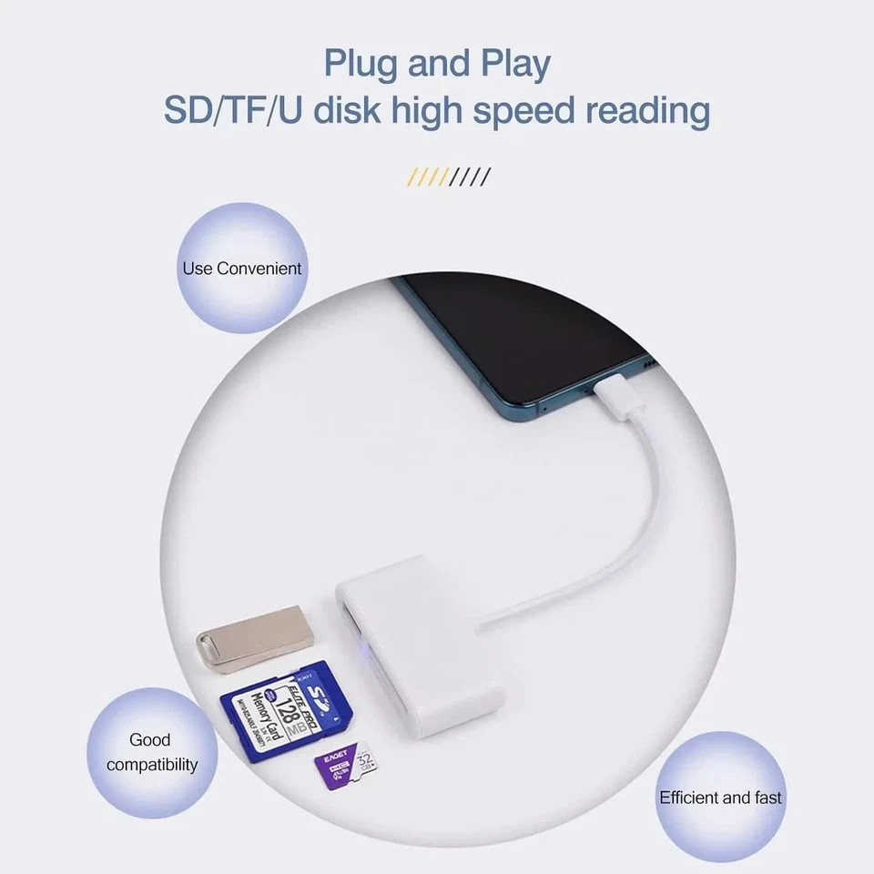 2 Pack SD Card Reader for Android, Micro SD Card to USB Adapter, USB C SD Card