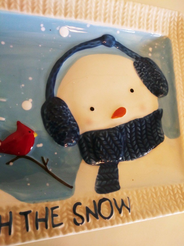 St Nicholas Square 2010 Let It Snow Dashing Through The Snow Rectangular Platter