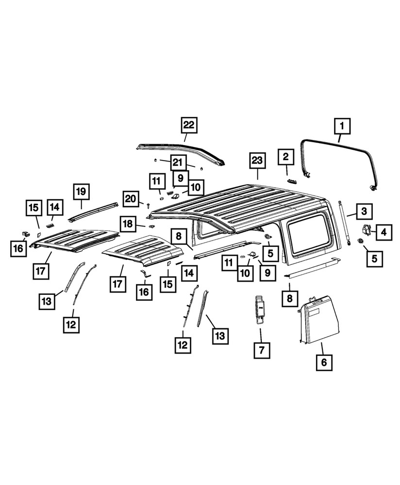 Genuine Mopar Targa Panel Isolator 68432755AC