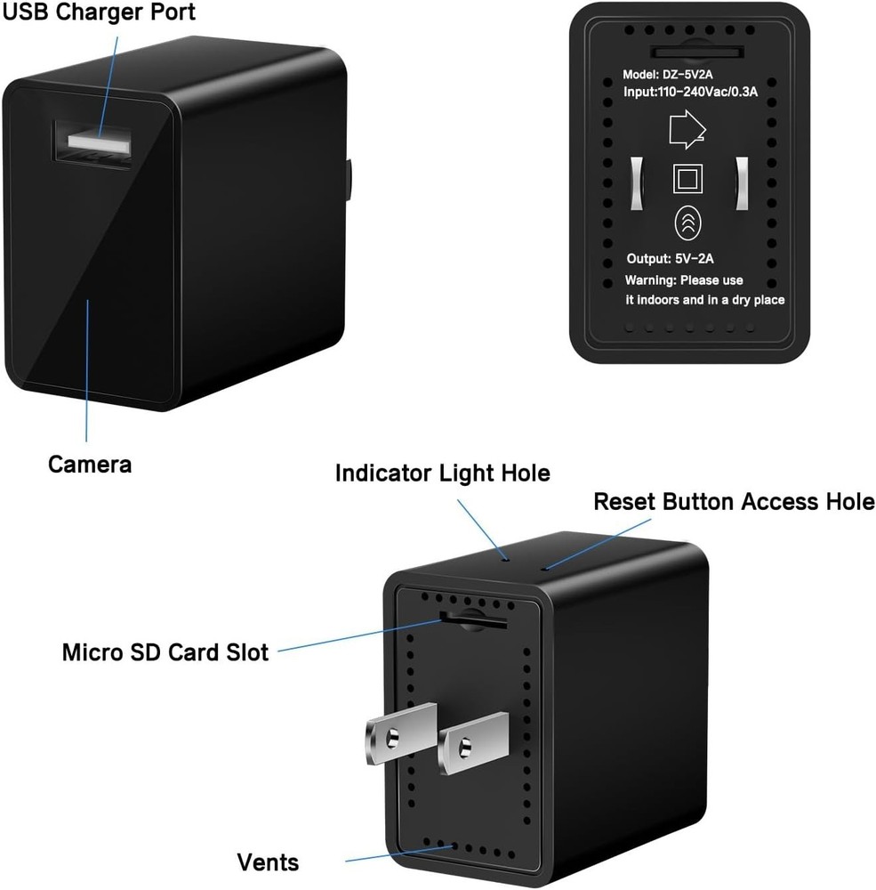 Cámara con cargador USB