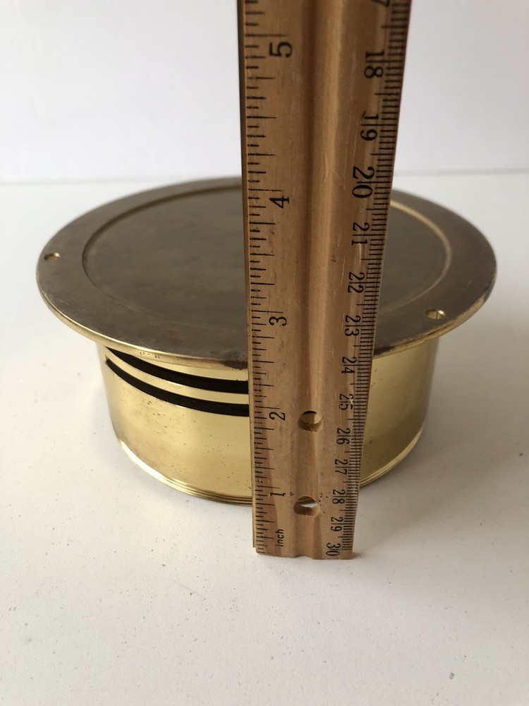 Vintage Solid Brass Marine Bulkhead Casing for Barometer