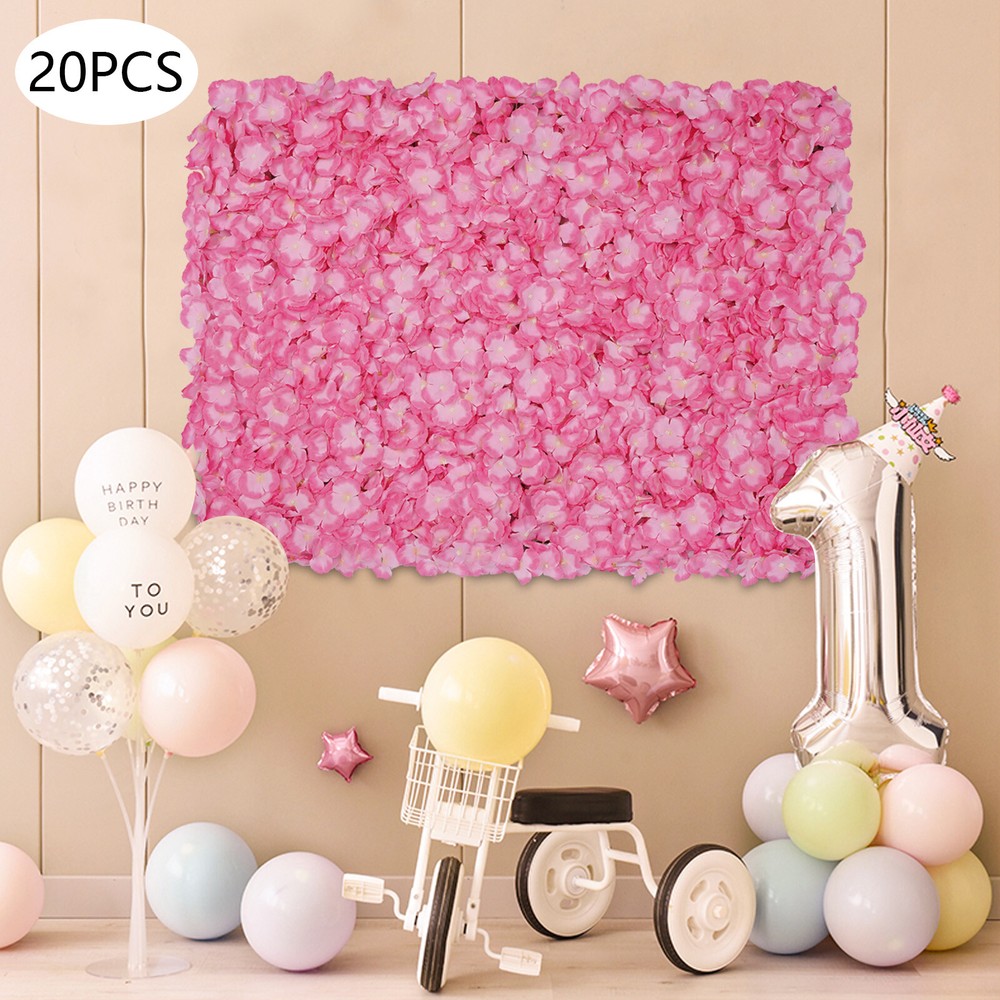 20x Artificial Flower Wall Panel Silk Flowers Rayon Flower Wall Background Decor
