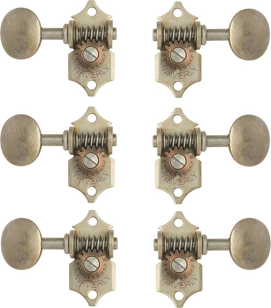Waverly Guitar Tuners with Vintage Oval Knobs, for Solid Pegheads, Relic...