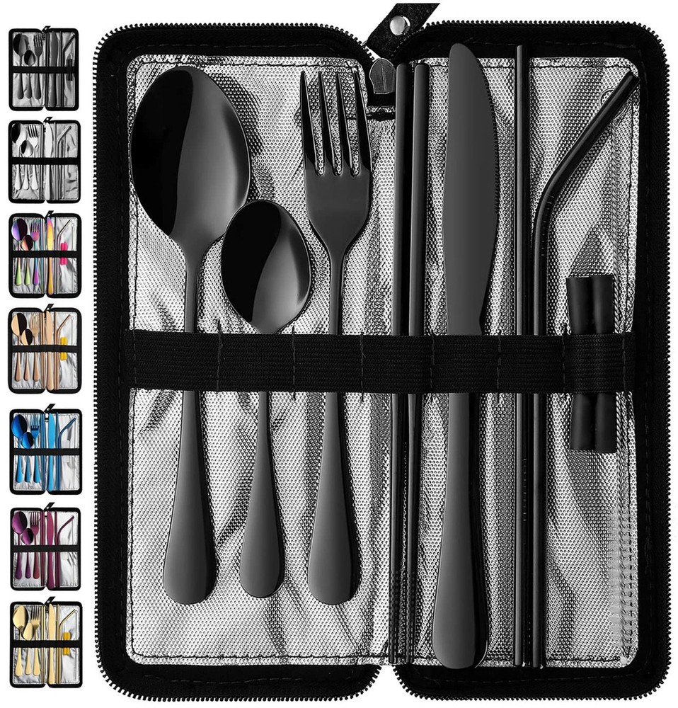 Portable Travel Utensils, Reusable Silverware with Case for Fixing Tableware,...