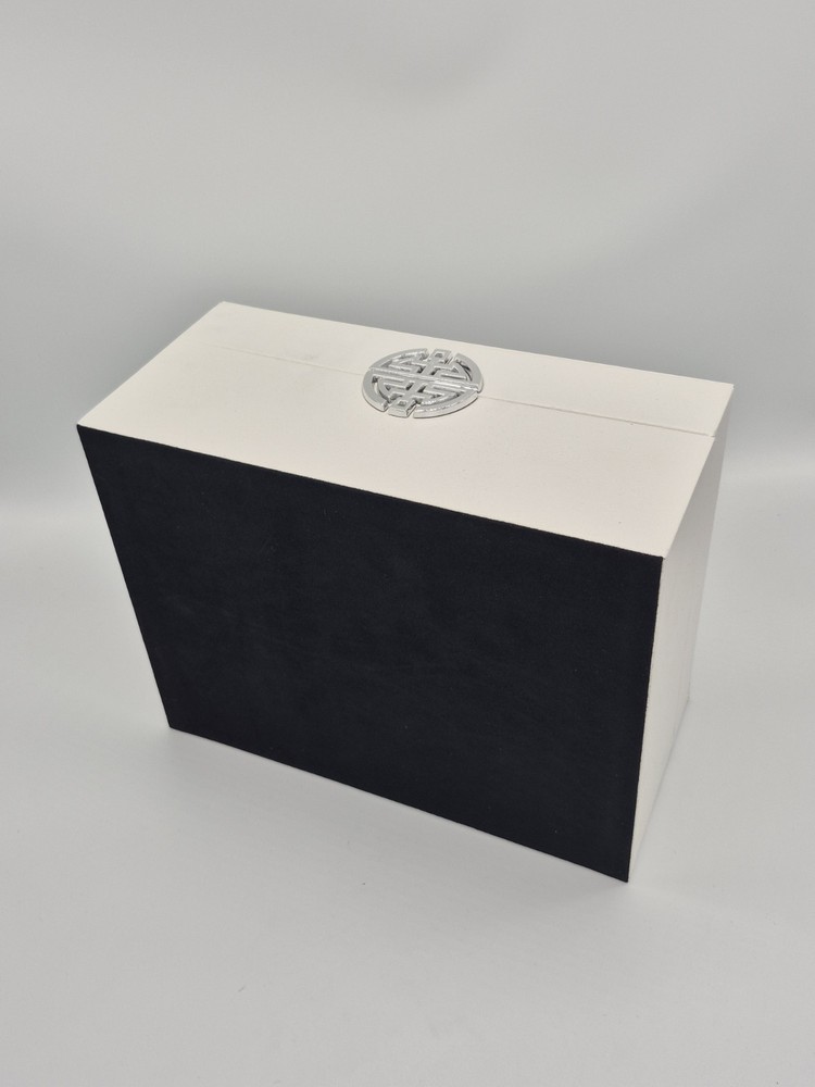 Set of 2 White Rectangular Decorative Boxes