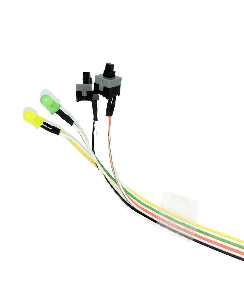 New 20" Front Panel PC Case ON/OFF Reset Switch Power/ HDD LED Connector Cables