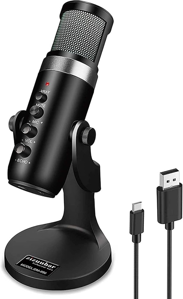 ZiZuuBar USB Microphone Desktop, Podcast Microphone, PC Gaming Mic