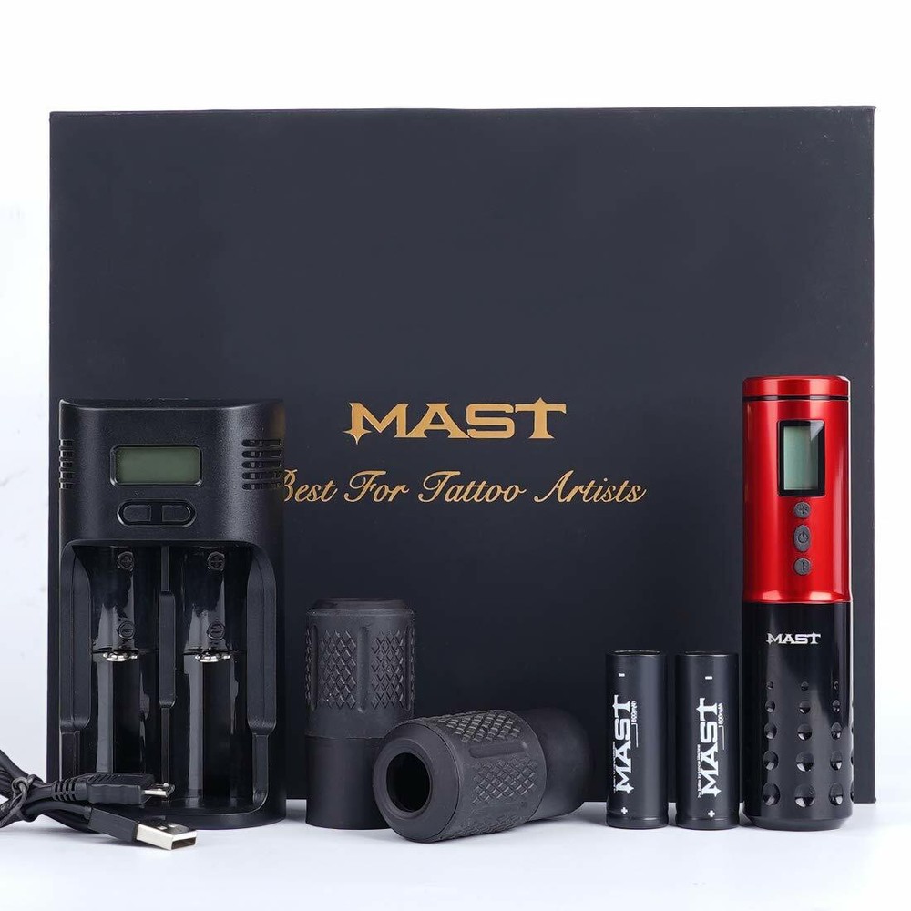 Mast Lancer Wireless Rotary Tattoo Pen Machine with 2Pcs Replaceable Batteries