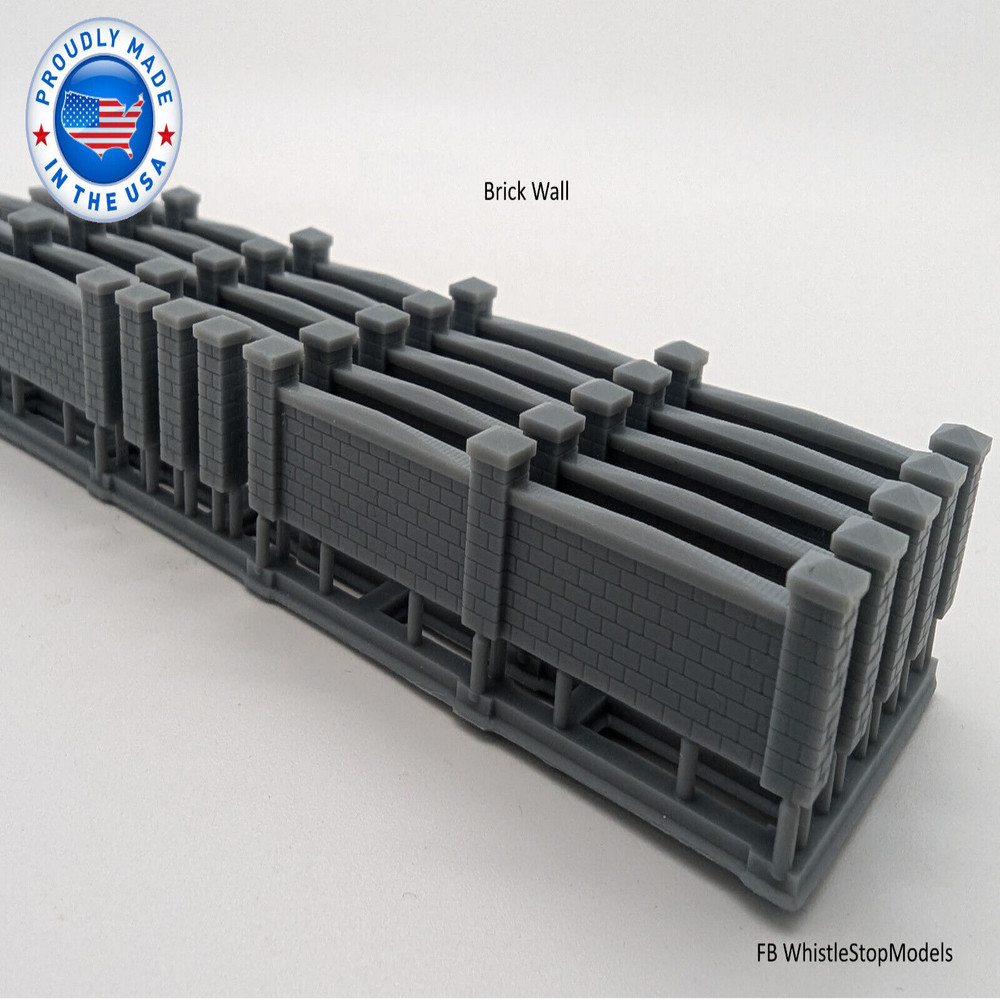Z Scale Brick Wall Fence
