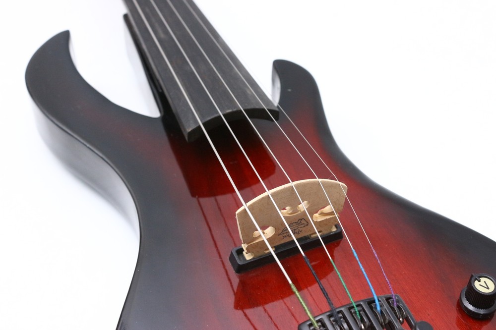 5 String Guitar Style Electric Violin 4/4 Full Size Solid Wood Violin with Case
