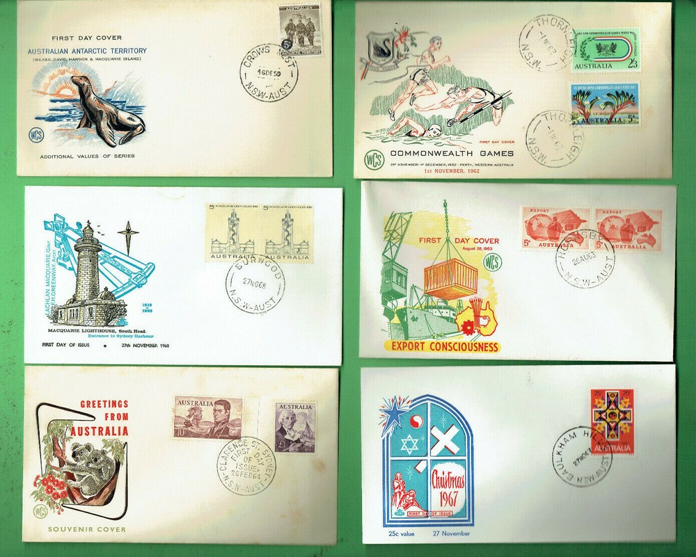 #SS.   #9.   SIX  1960s  ROYAL / WCS   AUSTRALIAN ENVELOPE COVERS