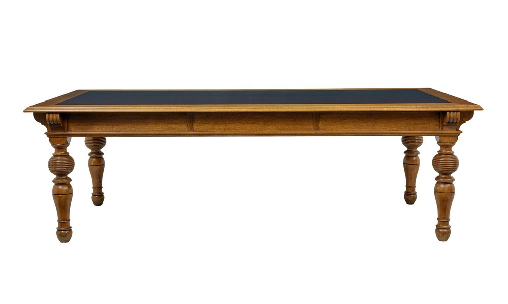LARGE 19TH CENTURY CARVED OAK LIBRARY TABLE