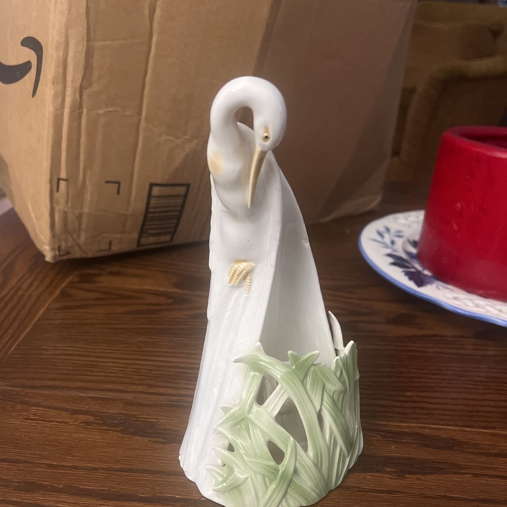 fitz and floyd crane Egret Candle Holder