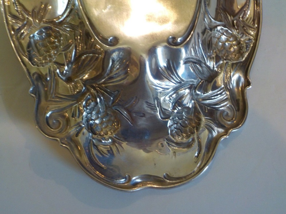 GORHAM Sterling Silver Embossed 14.5" Bread Tray #A4407M, c. 1903