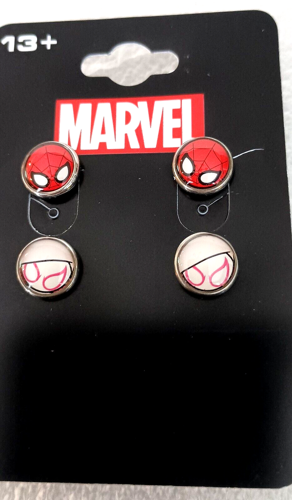 Marvel Comics Spider-Man & Spider Gwen Ghost Post Stud Earrings New NOS MOC