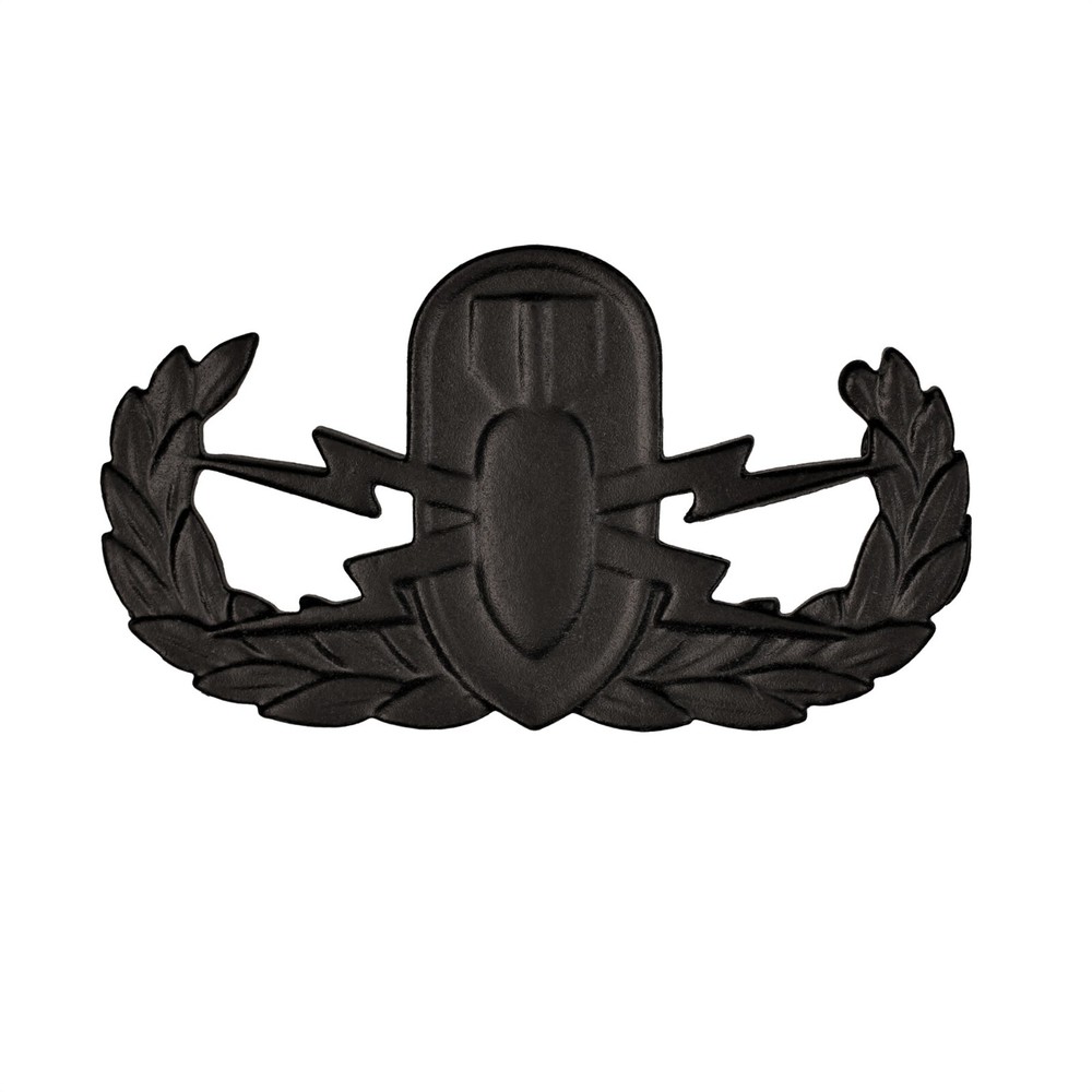 US Army Explosive Ordnance Disposal Basic Black Metal Badge